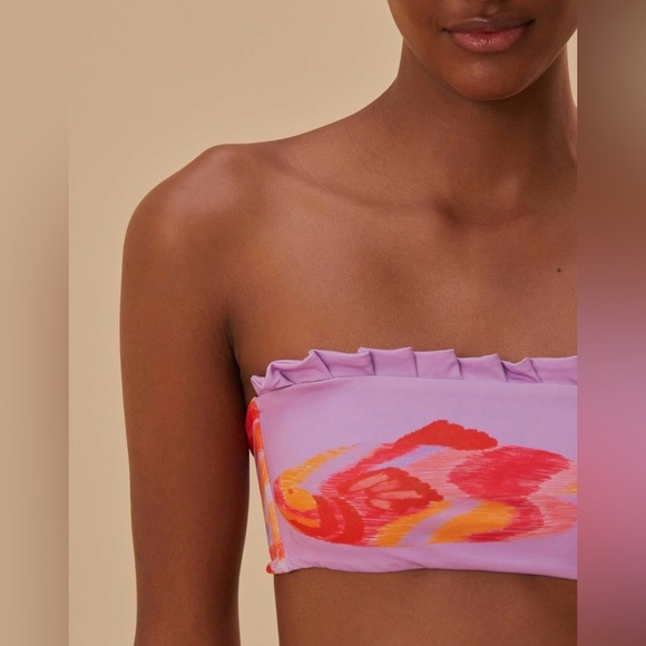NWT Farm Rio Painted Fishes Bikini Top Lilac - Picture 2 of 12